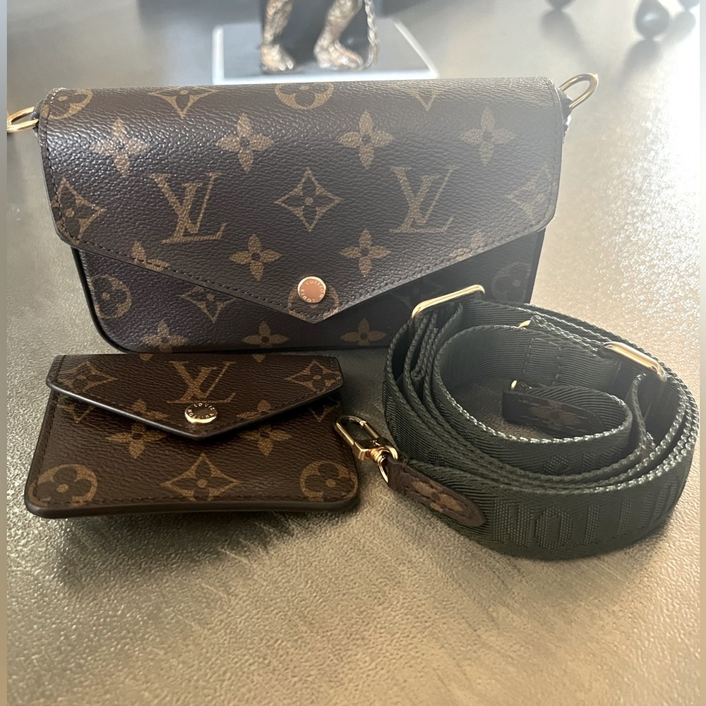 Louis Vuitton Monogram Félicie Strap and Go Kaki